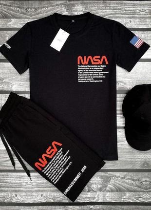 Літній спортивний чоловічий костюм aliexpress (nasa) - трикотажний комплект шорти з футболкою та кепкою на літо