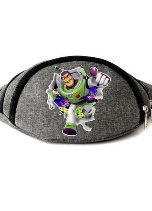 Сумка бананка на пояс історія іграшок (toys story-ts002) cappuccino toys сіра