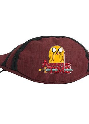 Сумка бананка на пояс время приключений adventure times (at-08) cappuccino toys бордовая