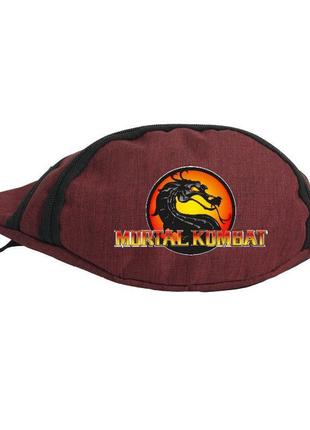 Сумка бананка мортал комбат на пояс cappuccino (mortal combat 001-red) красный