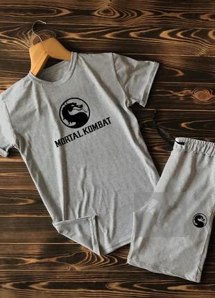 Чоловічі шорти і футболка mortal kombat (мортал комбат) / літні комплекти для чоловіків
