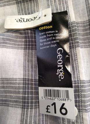 Льняная рубашка george, размер м, большемерит6 фото