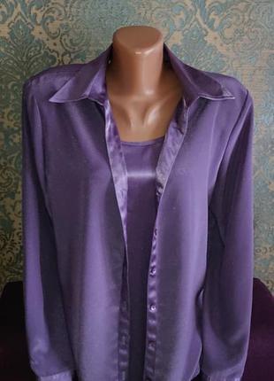 Красивая женская блуза обманка рубашка блузка блузочка большой размер батал 50/524 фото