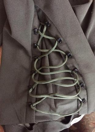 Крутые леггинсы с завязками со шнуровкой (молния сзади)4 фото