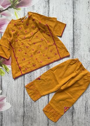 Крутий котон костюм, кофта та штани штани khaadi розмір 2-3роки