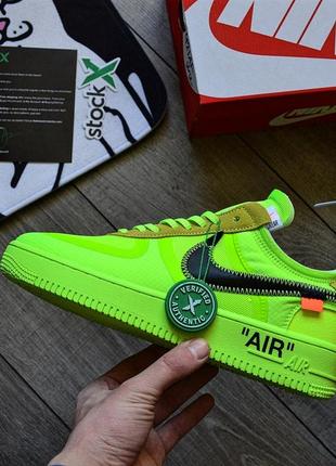 Кроссовки off-white x nike air force 1 'volt’