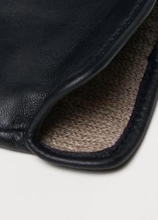 H&m кожаные перчатки утеплённые.3 фото