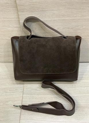 👜сумки экокожа с натуральной замшей и широким ремешком👜