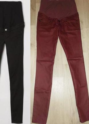 Бордовые джинсы лосины скинни для беременных.h&m
