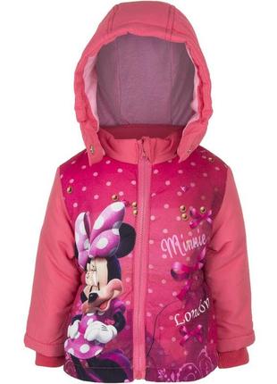 Скидка розовая, коралловая демисезонная куртка с минни на девочку 67, 74, 81 р. disney2 фото