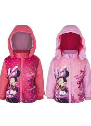 Скидка розовая, коралловая демисезонная куртка с минни на девочку 67, 74, 81 р. disney1 фото