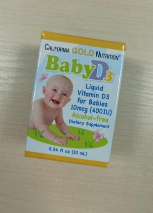 California gold nutrition, витамин д3 для детей, в каплях, 400 ме (10 мкг), 10 мл (cgn-01034)