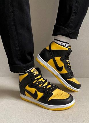 Кроссовки dunk hight black yellow