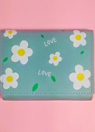 Женский кошелек с принтом цветы
