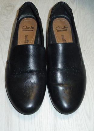 Мягкие кожаные туфли кларкс р 37,5, стелька 24 см clarks cushion soft
