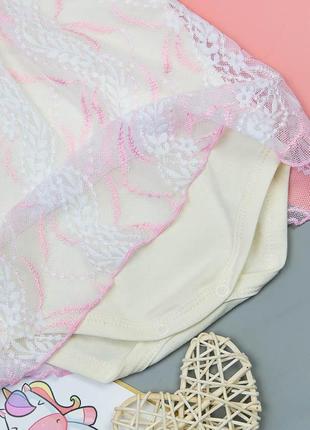 Сукня боді ошатно бодік бавовна з гіпюром мереживна сукня2 фото