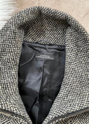 Женское короткое шерстяное полупальто куртка жакет на молнии strenesse gabriele strehle6 фото