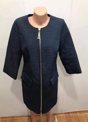 Шикарная легкая весенняя темно-синяя пальтишко женское solo в идеале s-m!!