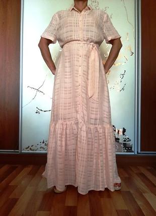 Натуральное нежнейшее персиково-розовое платье из 100% вискозы от emma willis