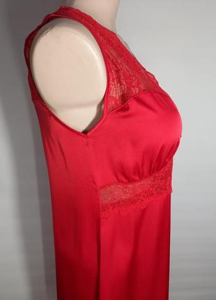 Вишукана червона шовкова з мереживом  нічна сорочка на жінку ell pamela5 фото
