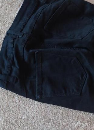 Базовые чёрные стрейчевые джинсы скинни высокая талия7 фото