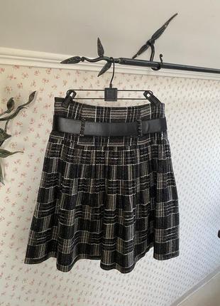 Стильная юбка zara с шерстью2 фото