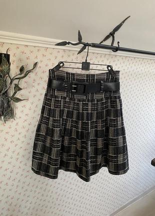 Стильная юбка zara с шерстью1 фото