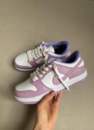 Nike dunk low violet женские брендовые стильные фиолетовые сиреневые кроссовки найк фіолетові лавандові круті кросівки2 фото