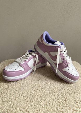 Nike dunk low violet женские брендовые стильные фиолетовые сиреневые кроссовки найк фіолетові лавандові круті кросівки9 фото