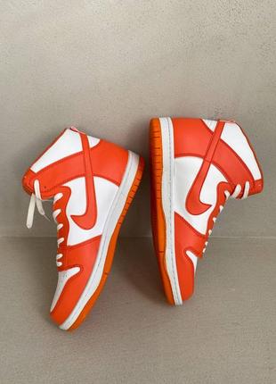 Nike dunk hight orange мужские брендовые оранжевые стильные кроссовки найк чоловічі помаранчеві круті кросівки