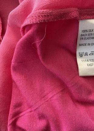 Комбінована рожева блузка/l - xl/ brend east шовк - віскоза4 фото