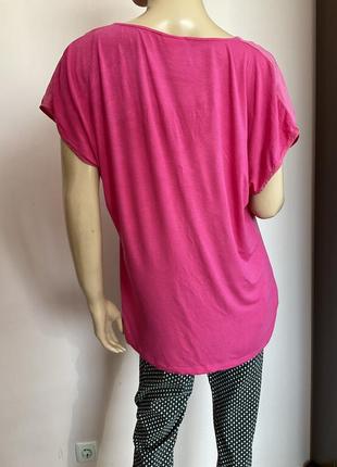 Комбінована рожева блузка/l - xl/ brend east шовк - віскоза5 фото