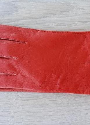 Женские демисезонные кожаные перчатки paizong (красные)