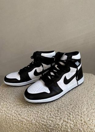 Nike 1 retro hight black брендовые мужские черно белые кроссовки найк чоловічі стильні кросівки найк