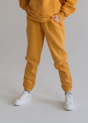Спортивні гірчичні джогери // спортивні штани на флісі