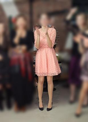 Персиковое платье розовое платье дружки свадьбы выпускной3 фото