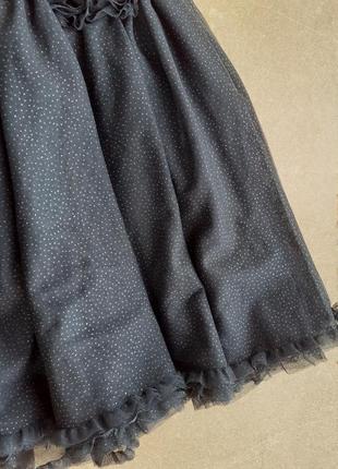 Нарядное черное платье с пышной фатиновой юбкой 8-9 лет7 фото
