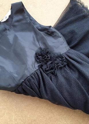 Нарядное черное платье с пышной фатиновой юбкой 8-9 лет5 фото