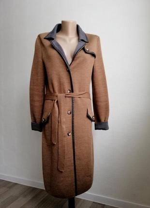 Дизайнерское шерстяное вязаное пальто falconeri,италия,100% шерсть, р. м,12,38,s,10,369 фото