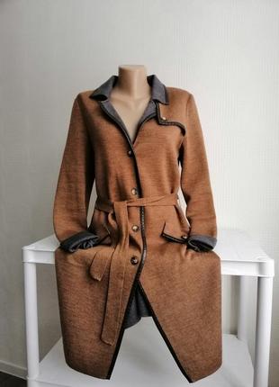 Дизайнерское шерстяное вязаное пальто falconeri,италия,100% шерсть, р. м,12,38,s,10,365 фото