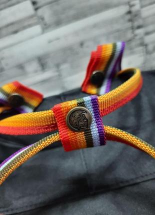 Рюкзак канкен черный с радужными ручками 16 л, fjallraven kanken black rainbow, радужные, цветные, школьный, шкільний портфель3 фото