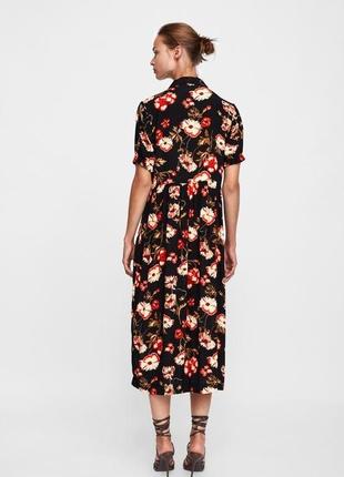 Стильна сукня-міді zara з квітковим принтом2 фото