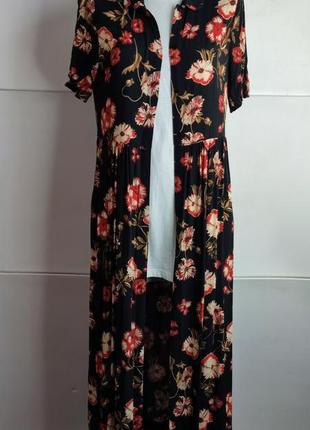 Стильна сукня-міді zara з квітковим принтом9 фото