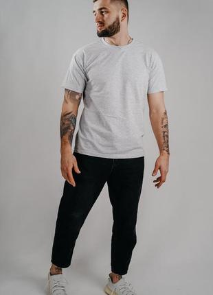 Базова світло-сірий меланж чоловіча футболка 100% бавовна (+25 кольорів)1 фото