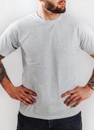 Базова світло-сірий меланж чоловіча футболка 100% бавовна (+25 кольорів)2 фото