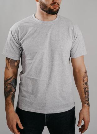 Базова світло-сірий меланж чоловіча футболка 100% бавовна (+25 кольорів)4 фото