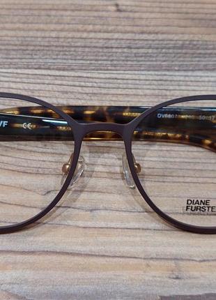 Коричневые женские очки с роговыми заушниками от diane von furstenberg! usa!5 фото