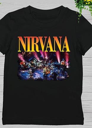 Футболка з принтом "nirvana (жовтий напис)" push it
