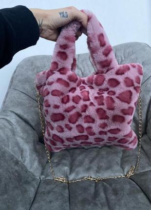 Леопардовая сумка из эко меха2 фото