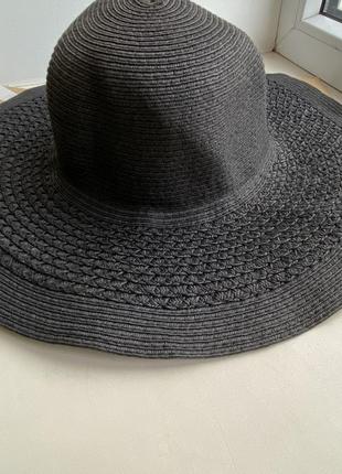 Соломяная черная шляпа2 фото